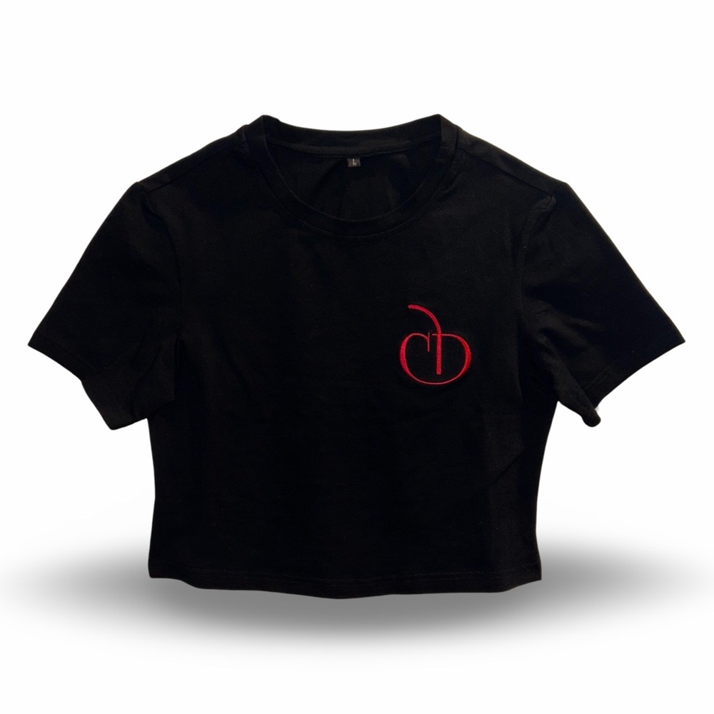 Cherry Drip Logo (Pink) Crop Top